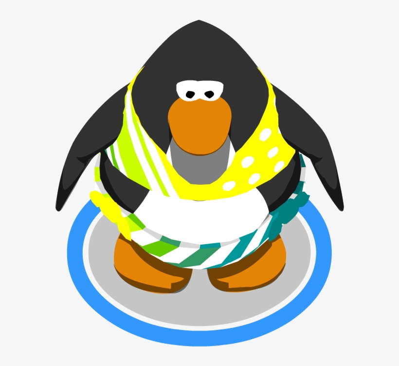 Lemon Lime Stripe Bikini Ingame - Club Penguin Popcorn, transparent png download