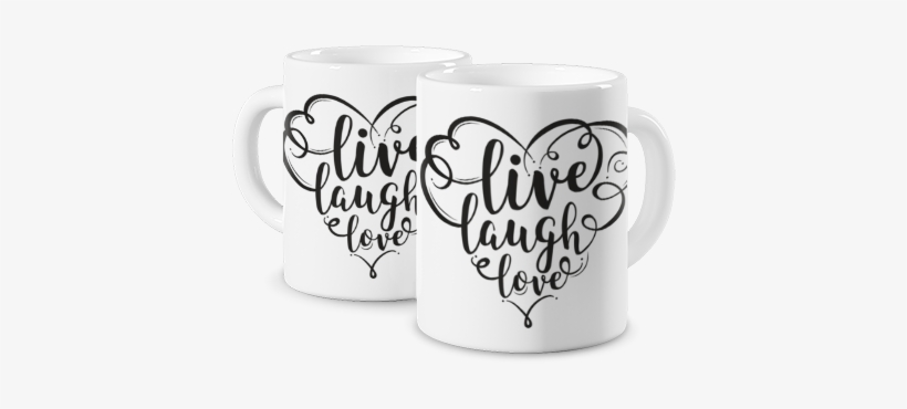 Photo Mug Coloured Mug Live Laugh Love - Typo Weihnachten Alu Druck - Schwarz & Weiß - Naughty, transparent png download