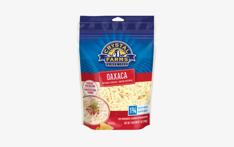 Crystal Farms Shredded Oaxaca - Crystal Farms Shredded Cheddar Cheese 8 Oz, transparent png download