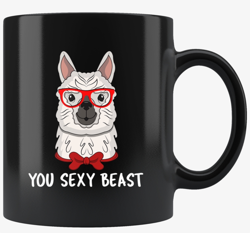 Llama Hipster Glasses Sexy Beast Alpaca Lover Cute - Mug, transparent png download