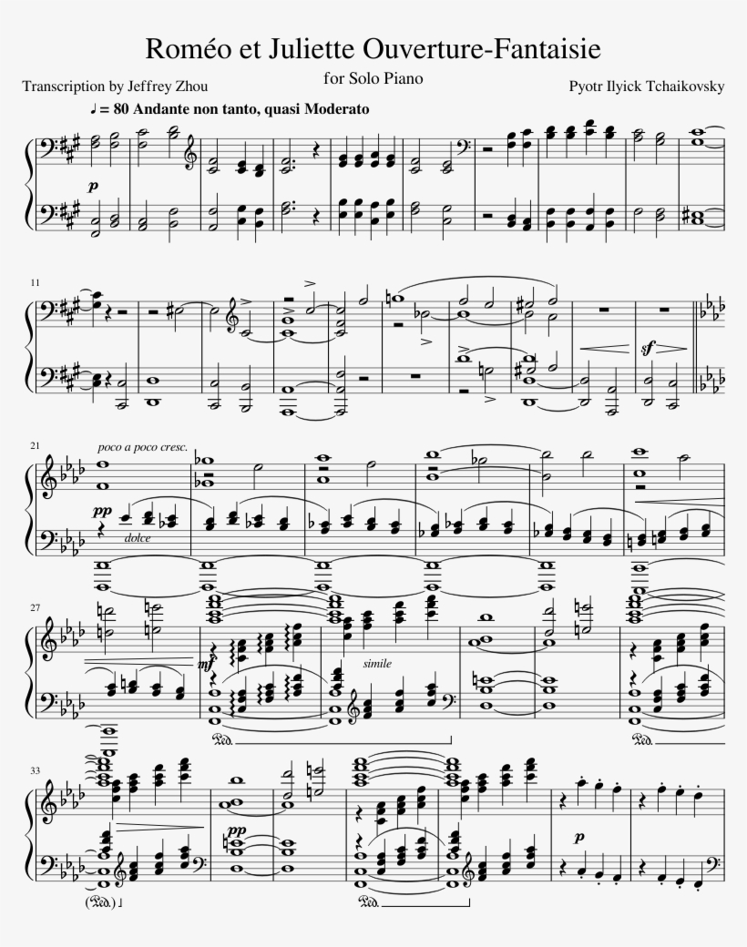 Roméo Et Juliette Ouverture-fantaisie Sheet Music Composed - Sheet Music, transparent png download