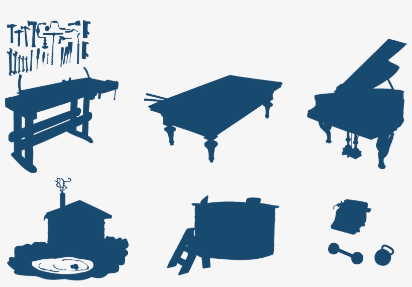 Victorian Blue Silhouettes - Green Pool Table Bib, transparent png download