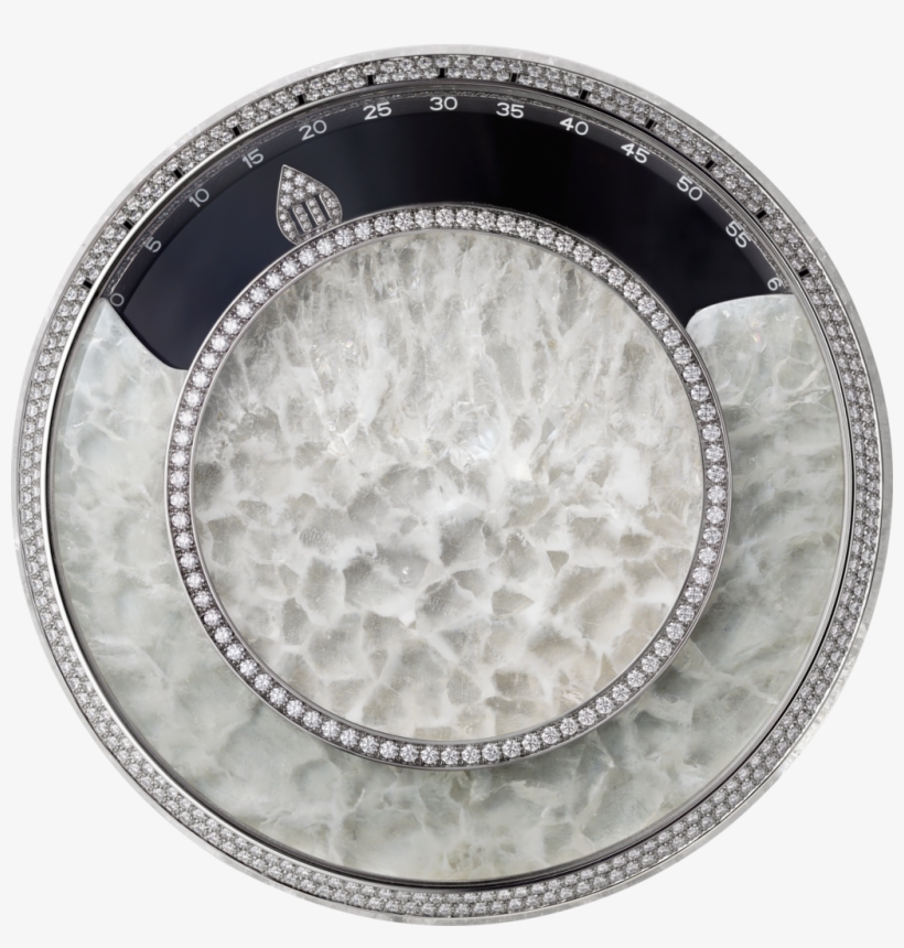 High Jewelry Clock18k White Gold, Frosted Quartz, Mother, transparent png download