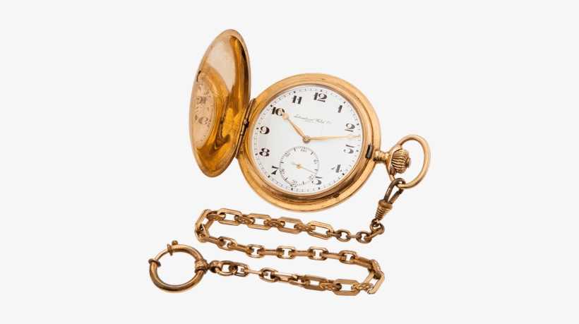 Gold Pocket Watch Clock - Pocket Watch Png, transparent png download