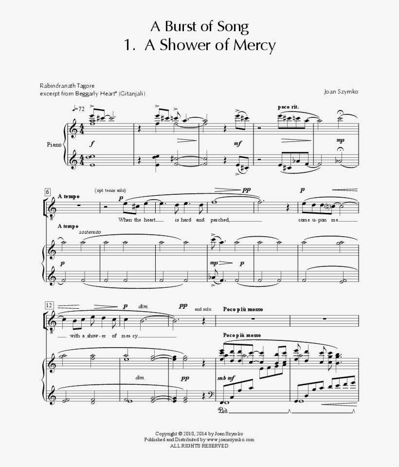 A Burst Of Song Thumbnail - Sheet Music, transparent png download