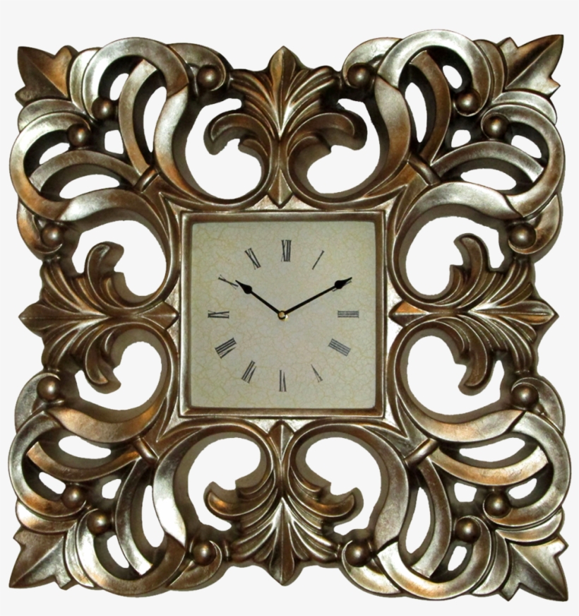 Kairos Pu Champagne Gold Elaborate Leaf Pattern Rim - Clock, transparent png download