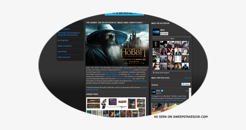 The Desolation Of Smaug Imax Sweepstakes - Merchandising The Hobbit Dos (gandalf) (stampa 30x40, transparent png download