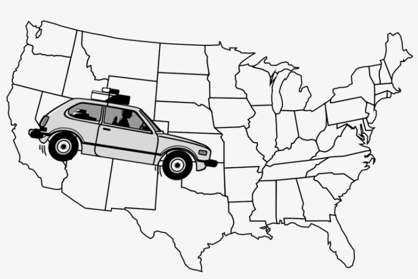 Out Of State Car Accident - Hero Arts 3 1/2" X 5 3/4" Cling Rubber Stamp, Us Map, transparent png download