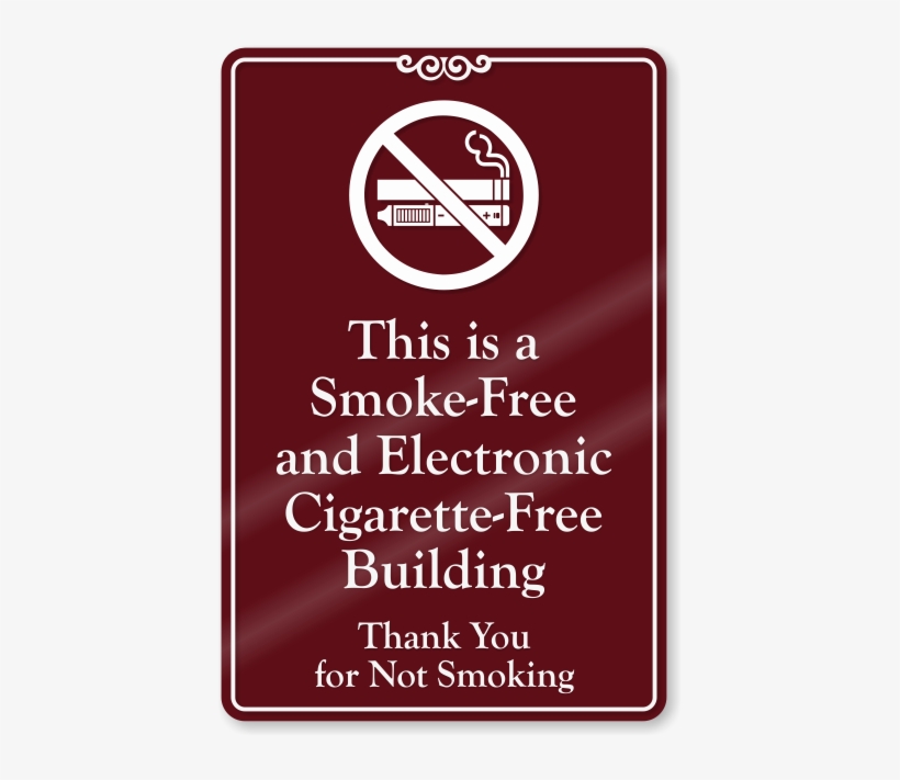 Smoke Electronic Cigarette Free Building No Smoking - Sign, transparent png download