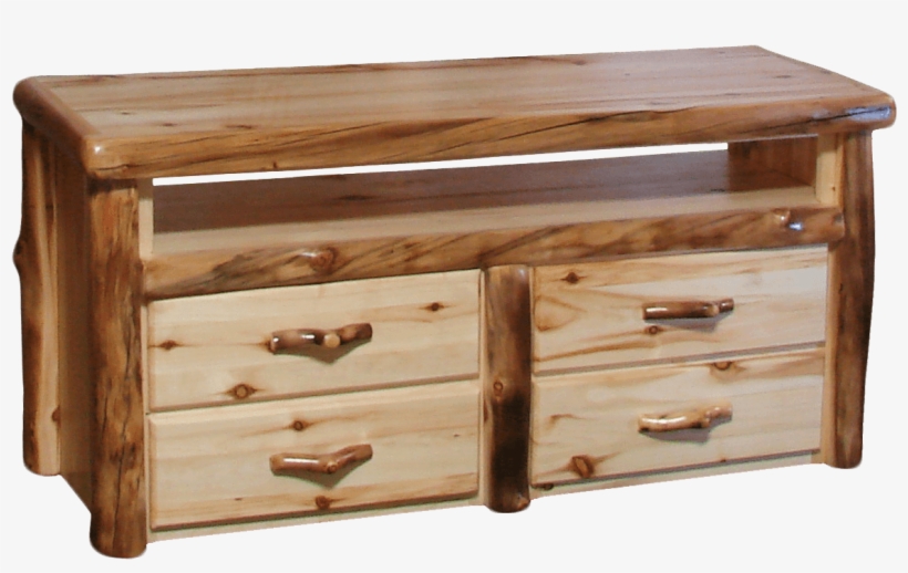 Aspen Log 4 Drawer Tv Stand - Furniture, transparent png download