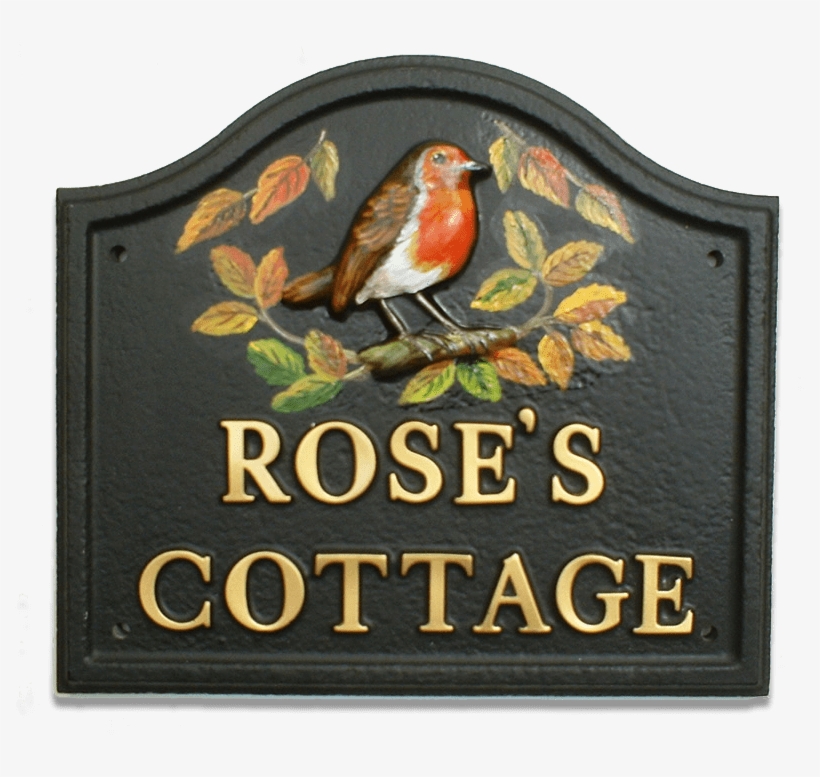 Robin & Autumn Leaves House Sign - Cuphead, transparent png download