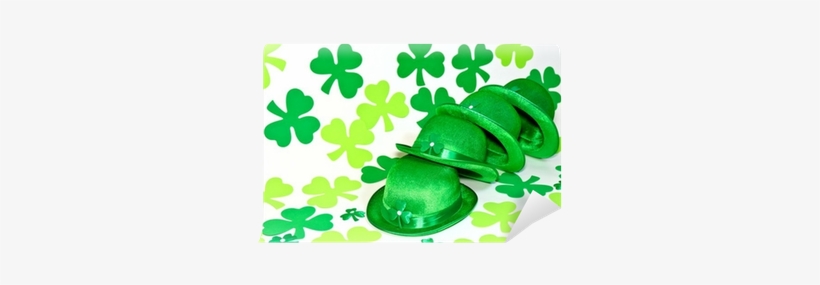 Clover And Irish Hat For Saint Patrick Day Wall Mural - Clover, transparent png download