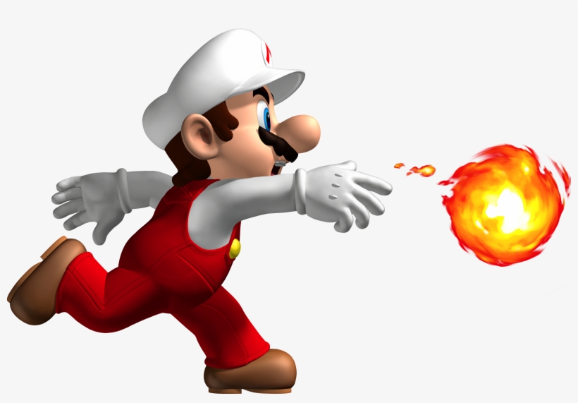 Mario Fireball Transparent - Mario With Fire Flower, transparent png download
