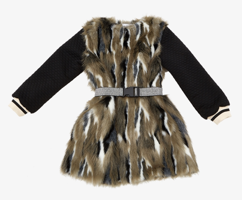 Multicolour Faux Fur Coat - Coat, transparent png download