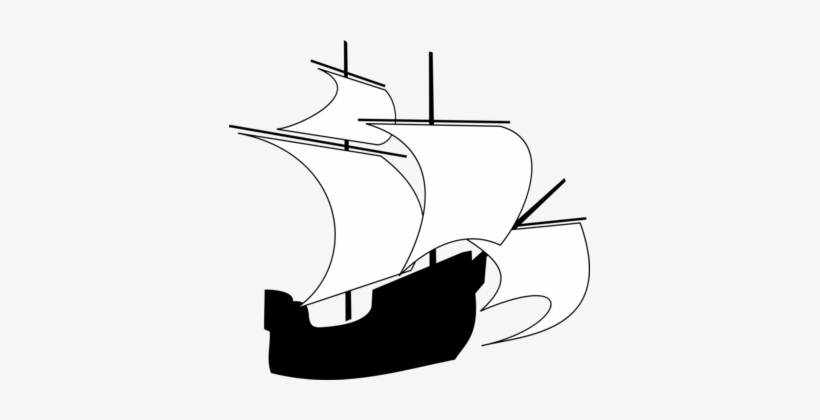 Drawing Sailing Ship Boat - Sail, transparent png download