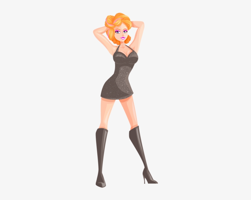 Sexy Girl Vector Png Transparent Image - Sexy Cartoon Girl Png, transparent png download