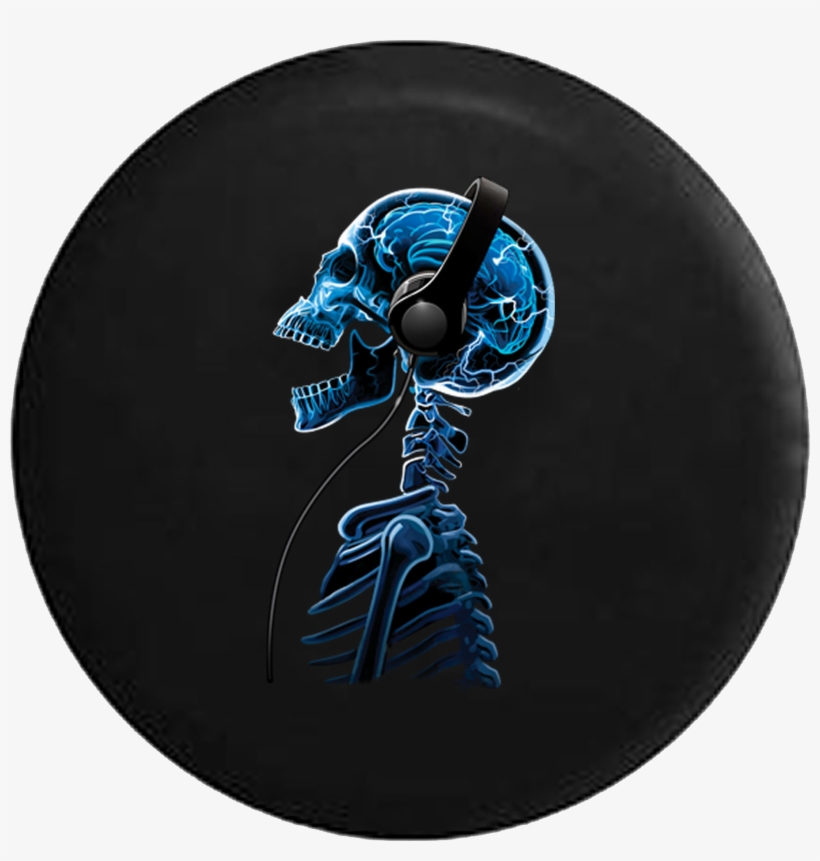 Skeleton Skull Headphones Lightning Electricity Jeep - T-shirt: Skelephones, Xl. T-shirt, transparent png download