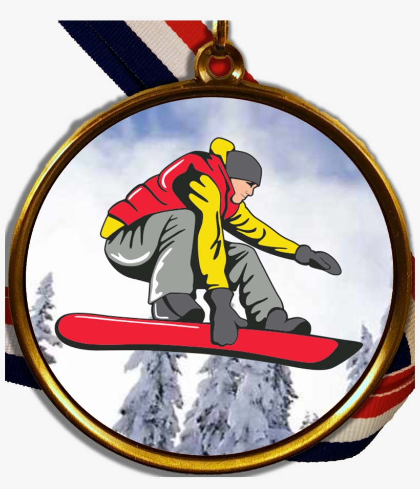 Snowboarding Logo Medal With Ribbon, transparent png download