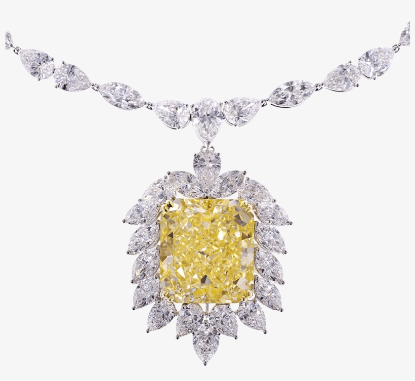 Radiant-cut Fancy Intense Yellow Diamond Pendant - Yellow Diamond Jewellery, transparent png download