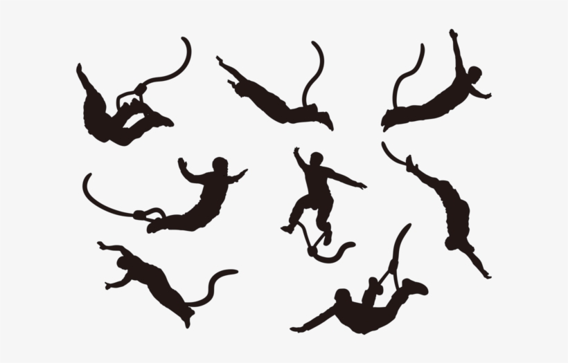 Bungee Jumping Silhouettes Vector - Jumping Clipart, transparent png download
