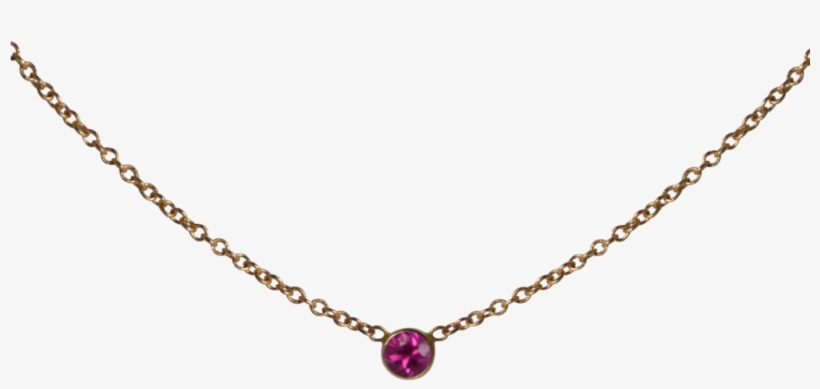 Solitaire Pink Sapphire Necklace - Necklace, transparent png download