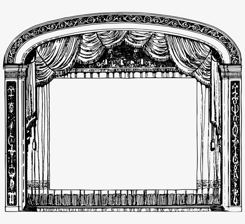 Medium Image Stage With Curtains Black And White Transparent Png