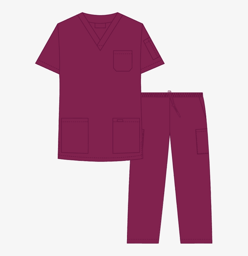 Burgundy - Scrub Suit Png, transparent png download
