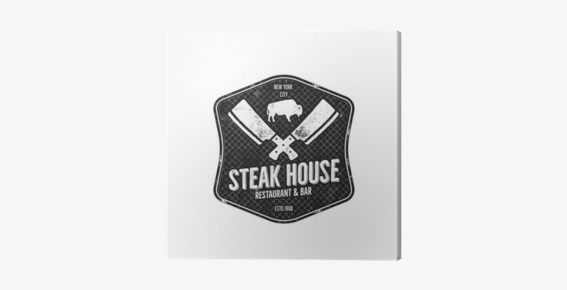 Steak House Vintage Label - Simbolo Parrilla, transparent png download