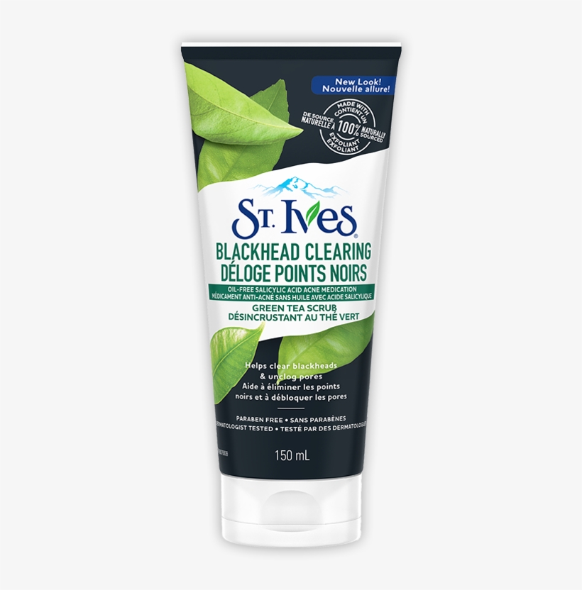 Green Tea Blackhead Clearing Scrub - St. Ives Naturally Soothing Body Lotion (oatmeal, transparent png download