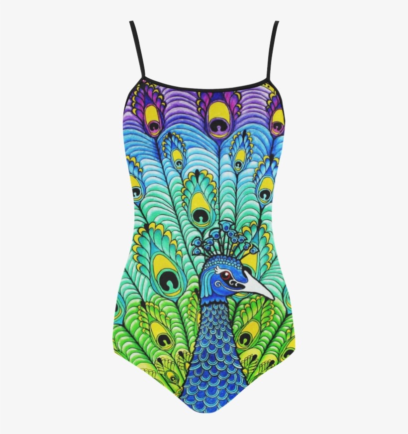 Peacock Strap Swimsuit, transparent png download