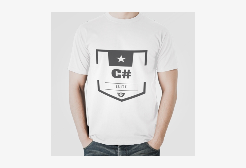 C# Vintage Square Shield Badge T Shirt Bt - Real Madrid Men's T Shirt, transparent png download
