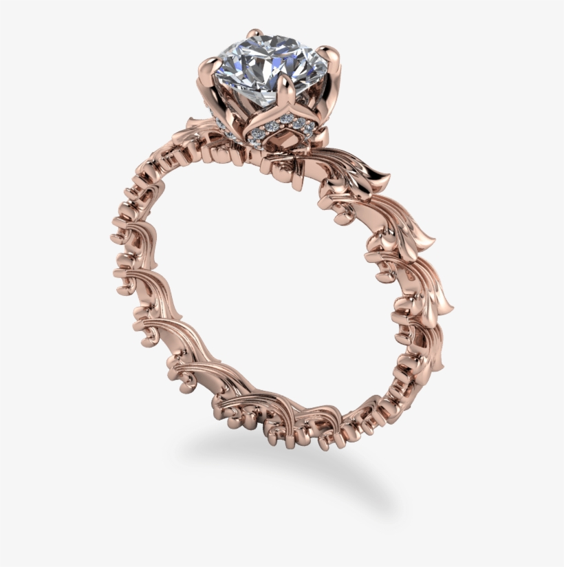 Delicate Rose Gold Scroll Repeating Pattern Band With - Gold, transparent png download