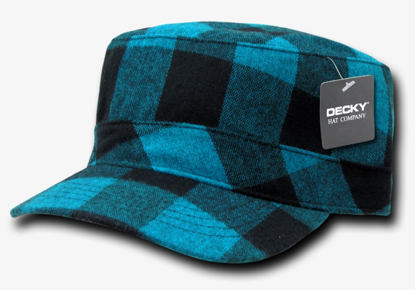 Decky Plaid Flannel Flat Top Bdu Military Patrol Hat, transparent png download