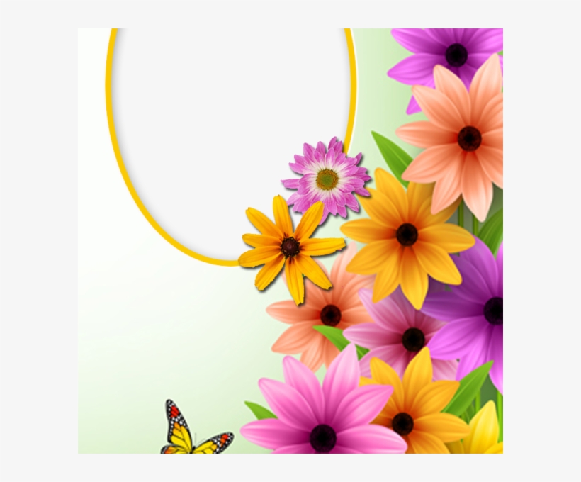Frame With Spring Flowers And Butterfly - Vance Industries Surface Saver Tempered Glass Cutting, transparent png download
