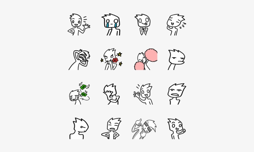 Ah White Cool Emoji - Cartoon, transparent png download