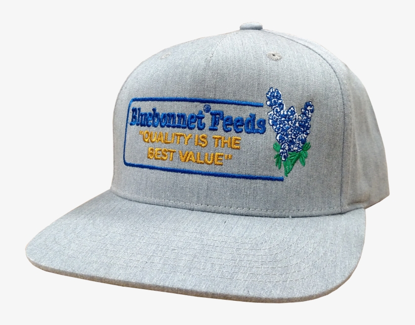 Light Grey "throwback" Cap With Retro-style Bluebonnet - Bluebonnet Feeds Hat, transparent png download