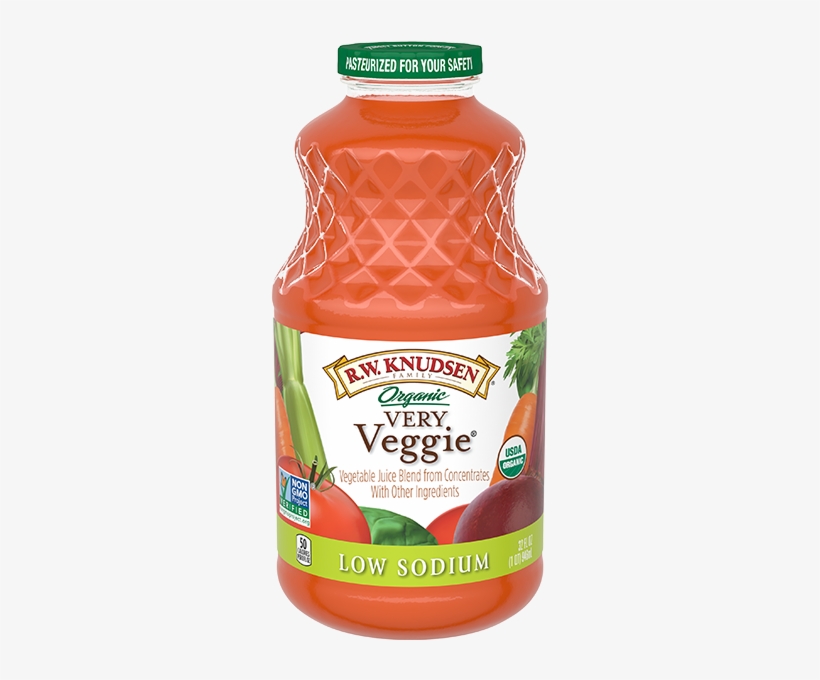 Very Veggie Low Sodium Organic - Rw Knudsen Low Sodium Juice Very Veggie Organic, transparent png download