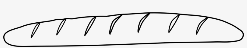 Clipart - Black And White Baguette, transparent png download