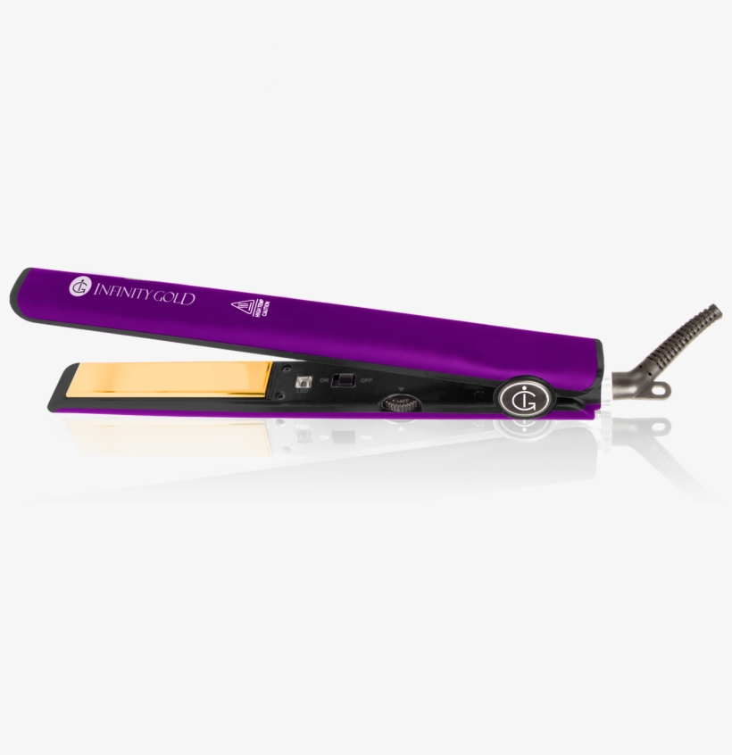 Infinity Gold Flat Iron 1'' Golden Ceramic Tourmaline - Infinity Gold Ceramic Straightening Iron, Purple, transparent png download