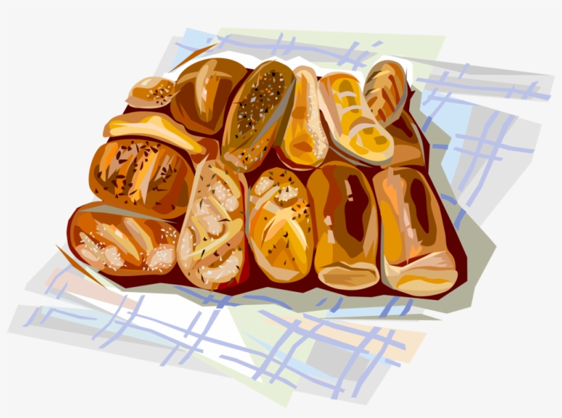 Vector Illustration Of French Bakery Baked Bread Loaves - Gelbwurst, transparent png download