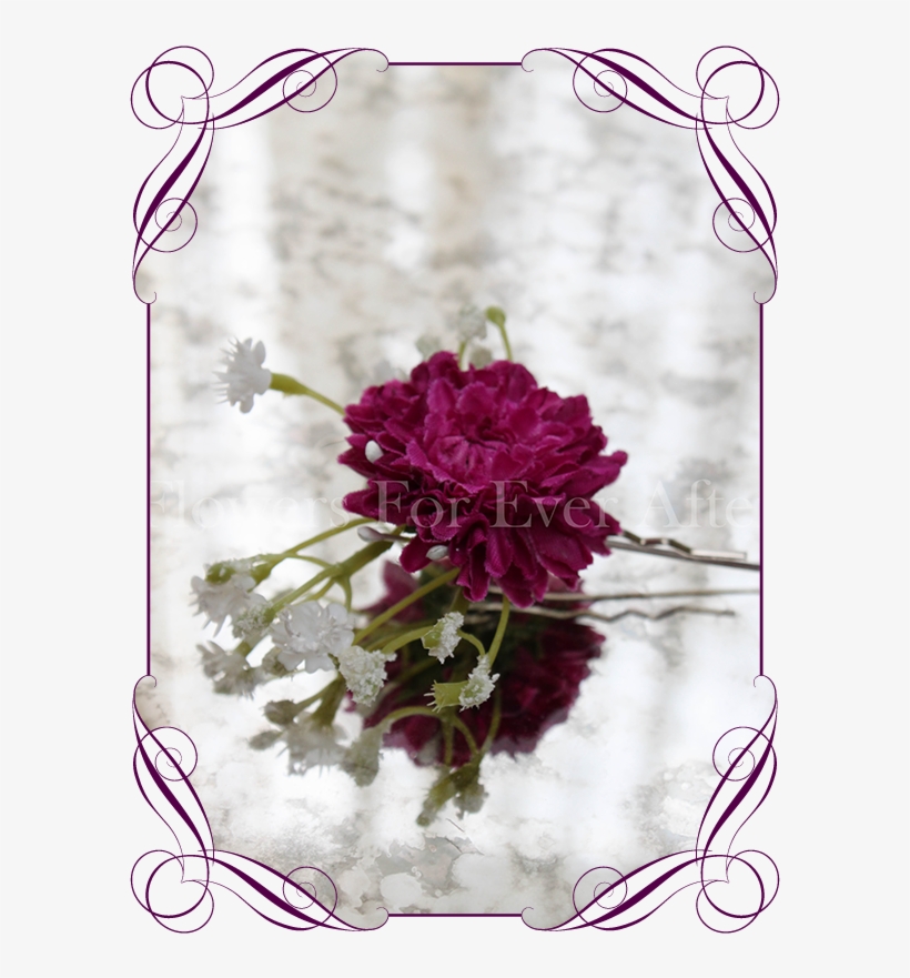 Magenta Fuchsia Pink And Baby's Breath Silk Artificial - Magenta, transparent png download