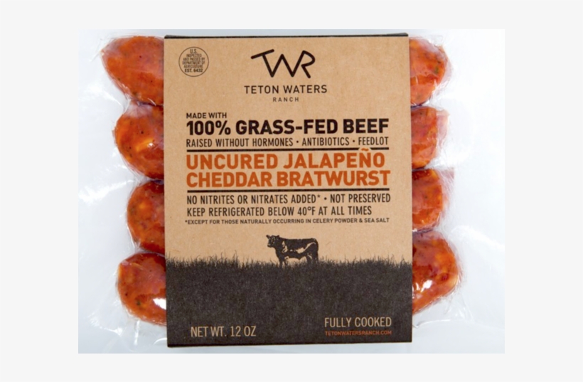 Teton Waters Ranch Uncured Jalapeño Cheddar Bratwurst - Bratwurst, transparent png download