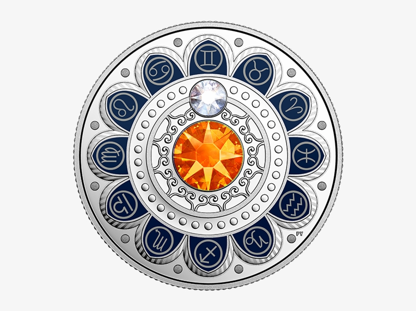 Pure Silver Coin Made With Swarovski® Crystals - Pure Silver Coin Made With Swarovski Crystals Zodiac, transparent png download