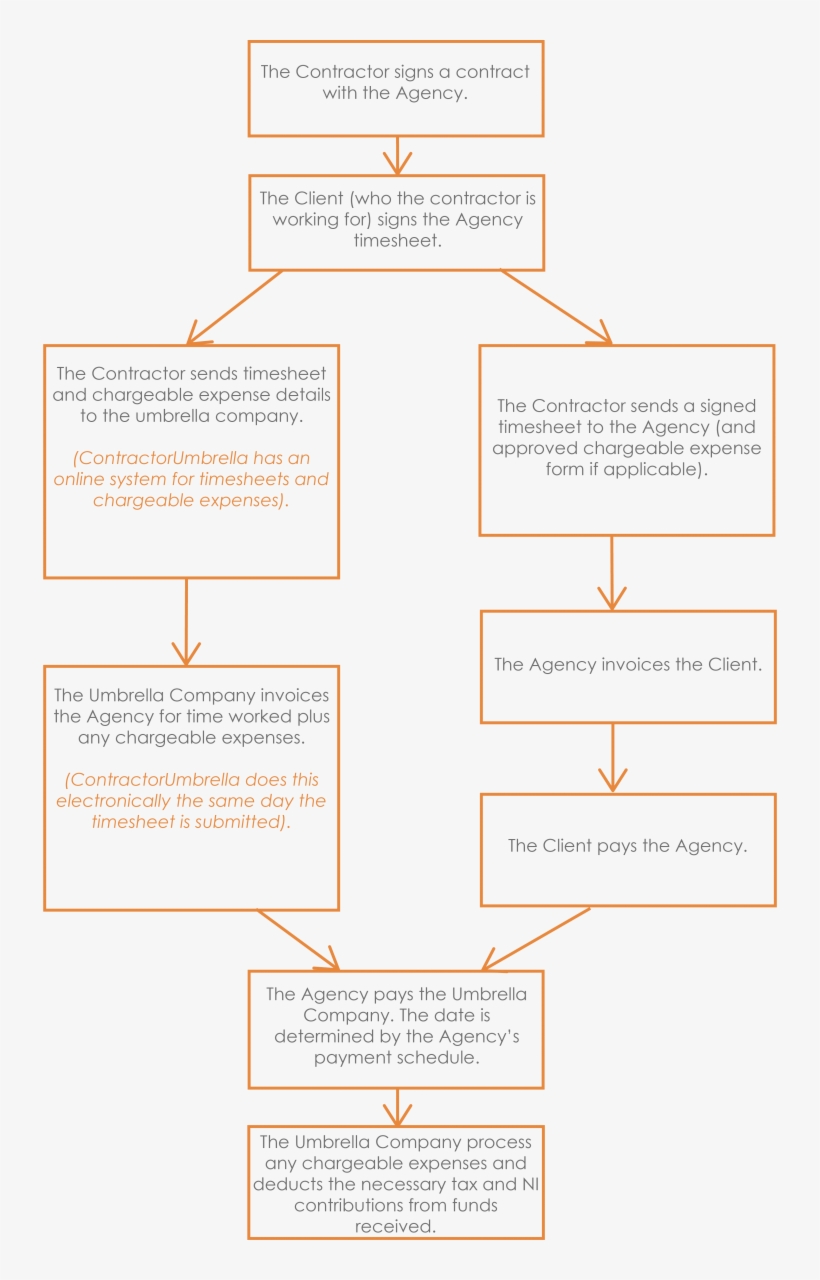 An Umbrella Company Will Employ You Under An Overarching - Diagram, transparent png download