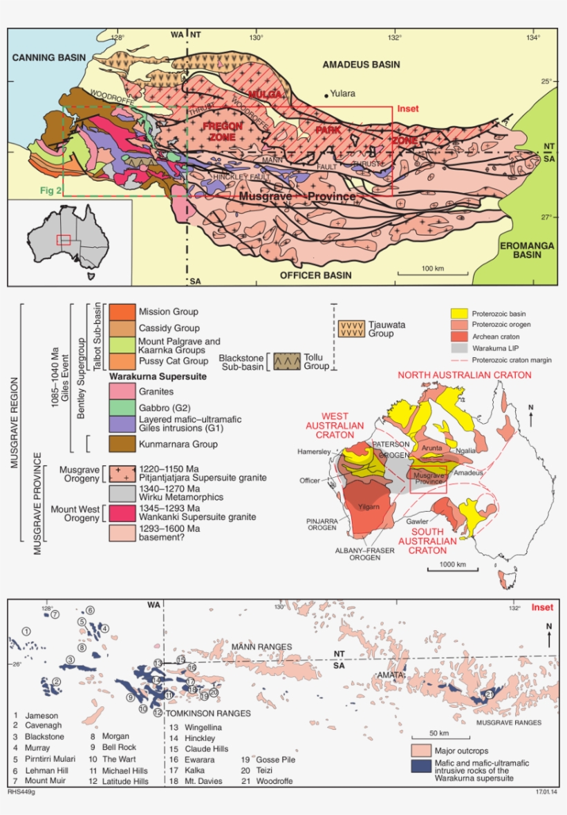 Simplified Geological Map Of The Musgrave Province, - Large Igneous Province, transparent png download
