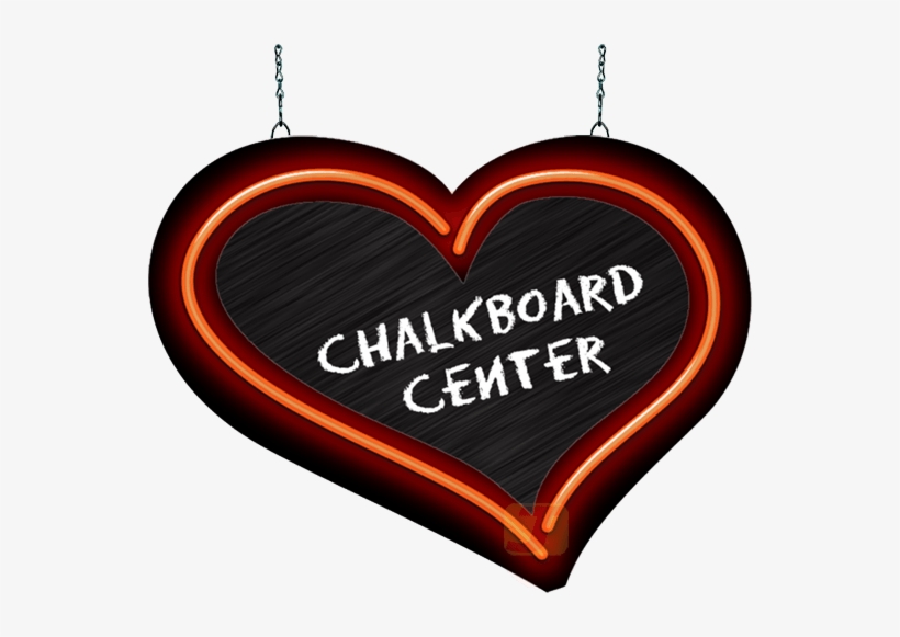 Heart With Chalkboard Center Neon Sign - Adorable Pig Chalkboard Menu Board Kitchen Noteboard, transparent png download