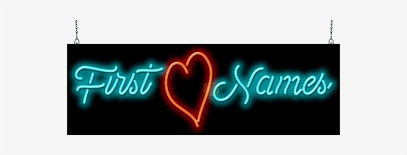 Customizable Names With Heart Neon Sign - Neon Sign, transparent png download