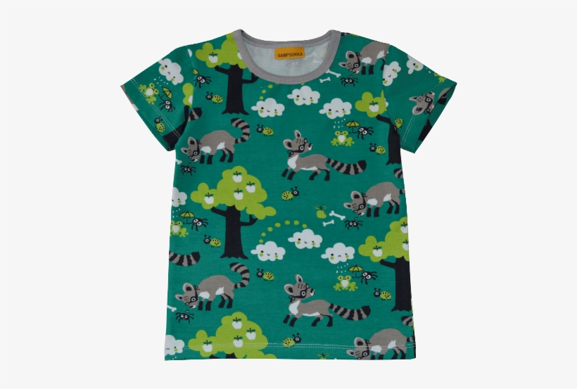 Short Sleeve Shirt, Generous Fit For Kids, Raccoon - Paita, transparent png download