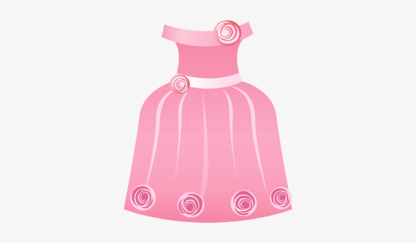 Pink Dress With Roses Pricing Free Tags Dress Usage - Pink Dress Clip Art, transparent png download
