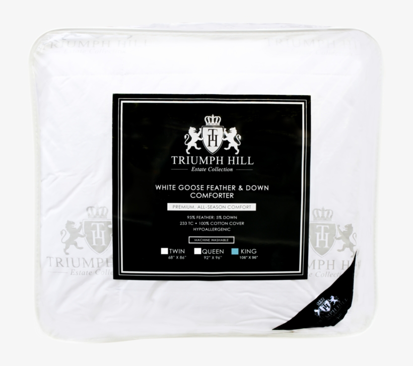 "triumph Hill" Feather And Down Bed Comforter King - Triumph Hill Cotton White Goose 95/5 Feather And Down, transparent png download